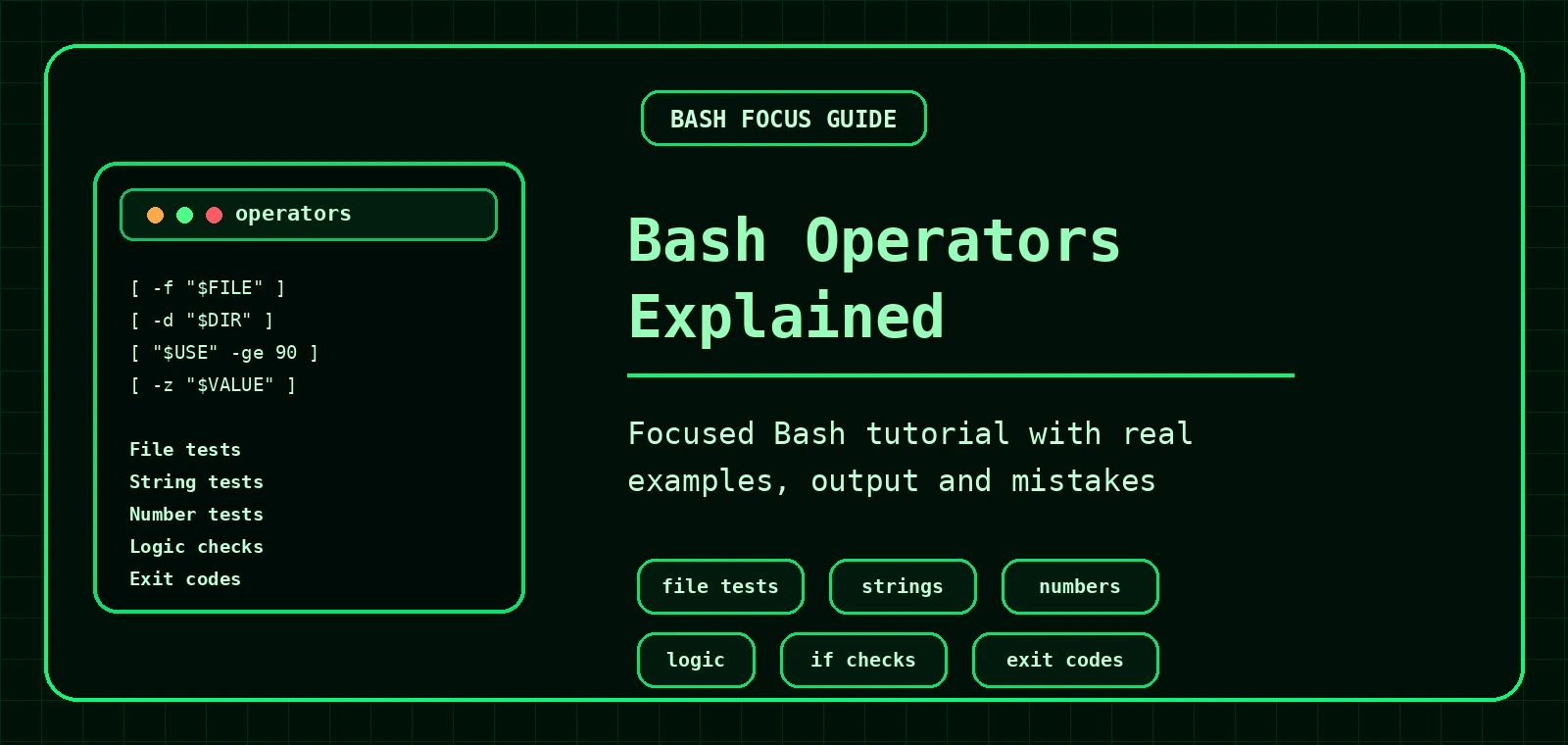 Bash operators explained banner