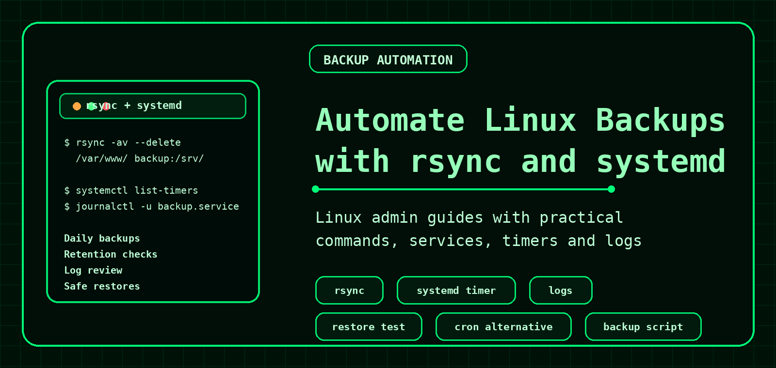 How to automate Linux backups using rsync and systemd banner