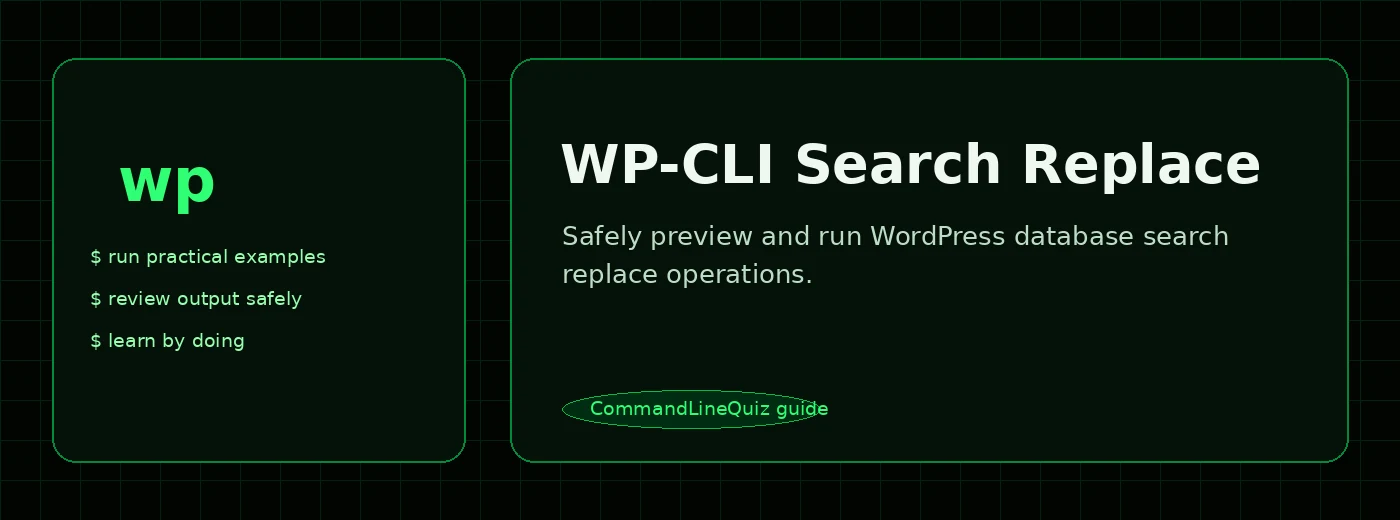WP-CLI Search Replace banner